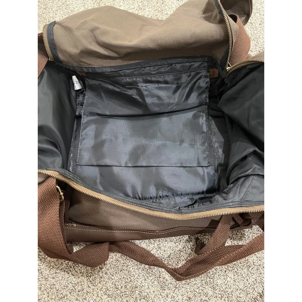 Marlboro Gear 2004 Brown Canvas Leather Trim Duffel Travel Bag NWT Vintage